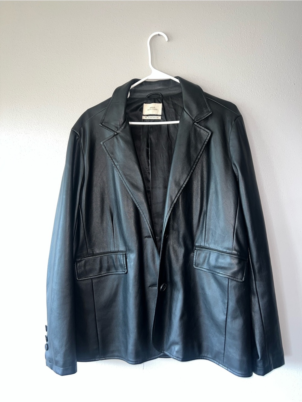 Urban Outfitters Black Leather Blazer Jacket